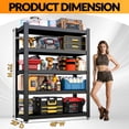 thumbnail image 3 of Metal Garage Storage Shelves Heavy Duty Shelving Unit 5 Tier Steel Adjustable Organizing Shelves 2500 LBS Capacity  Shelving Ideal for Garage Tote Pantry Basement Outdoor, 71”H*48”W*20”D, 3 of 15