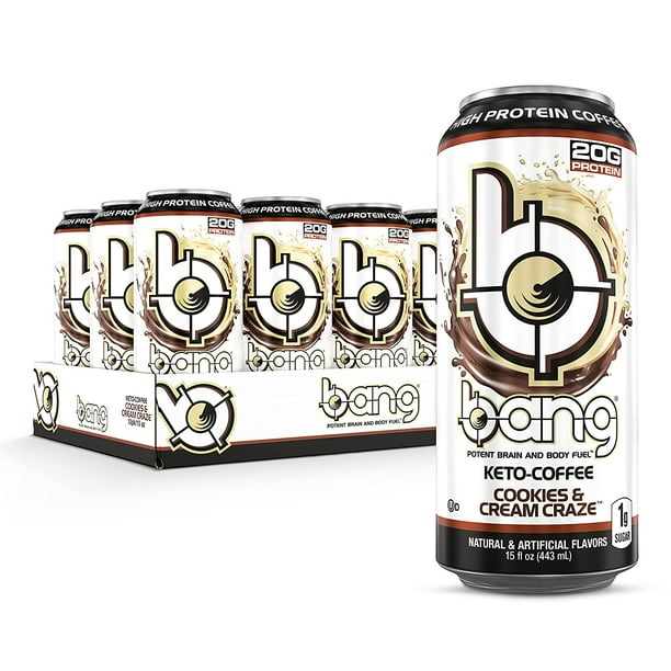 Bang Keto Coffee Cookies Cream High Protein Coffee Energy Drink 15 Oz 12 Pack Cans Walmart Com