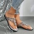 thumbnail image 3 of Mepaouo Women's Rhinestone Gladiator Sandals Sparkling Bridal Bridesmaid Summer Slide Flip Flops, 3 of 5