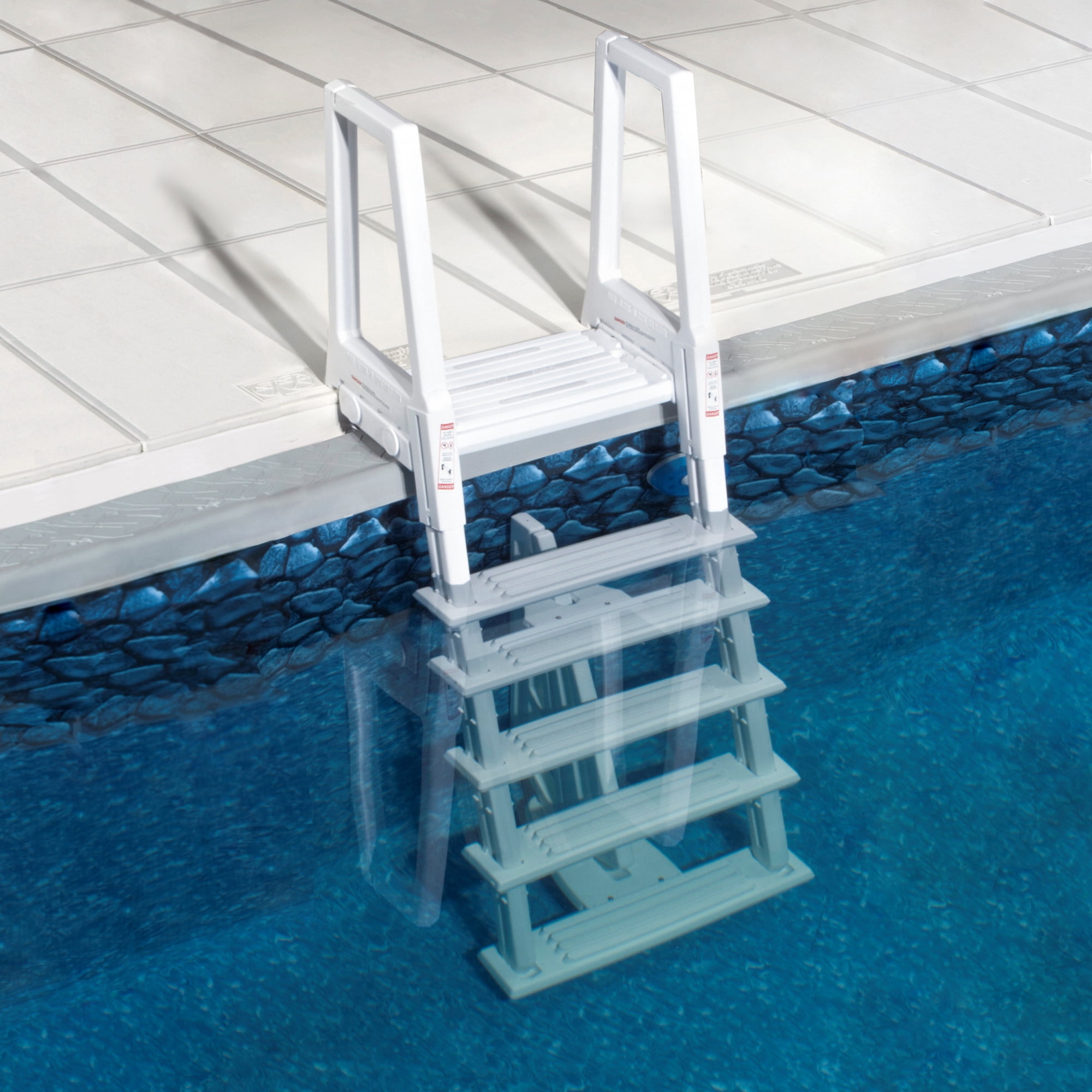 Adjustable Above Ground In-Pool Ladder w/ Non-slip Molded Steps BESTSELLER 