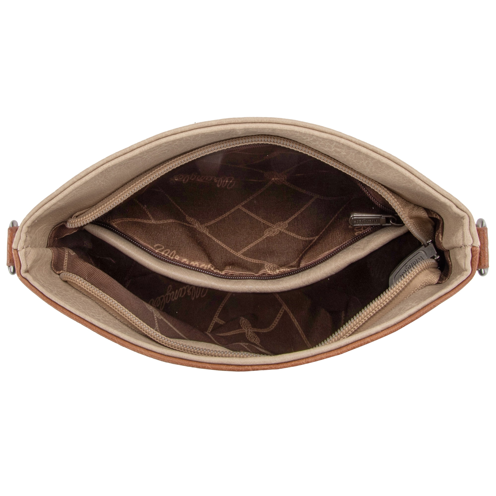 Wrangler Crossbody Purses for Women Two Tone Crossbody Bags Women Purses and Handbags, Camel
