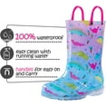 thumbnail image 5 of Kushyshoo Kids Blue Gradient Rain Boots Waterproof Light up Girls Boots with Handles 7M, 5 of 6