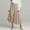 Khaki, variant on qelini Womens Linen Midi Skirt Plus Size Button Mid-Length Skirt Elastic High Waist A-line Skirt Solid Color Summer Skirt