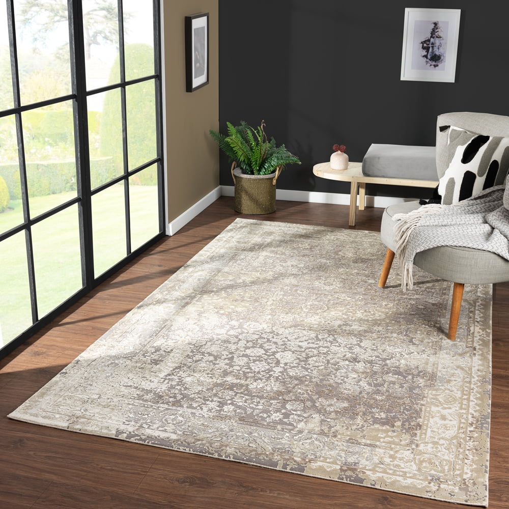 LR Home Ox Bay Cherry Floral/Botanical Classic/Traditional Luxelon Blend Indoor Area Rug, 7'9" x 9'9"