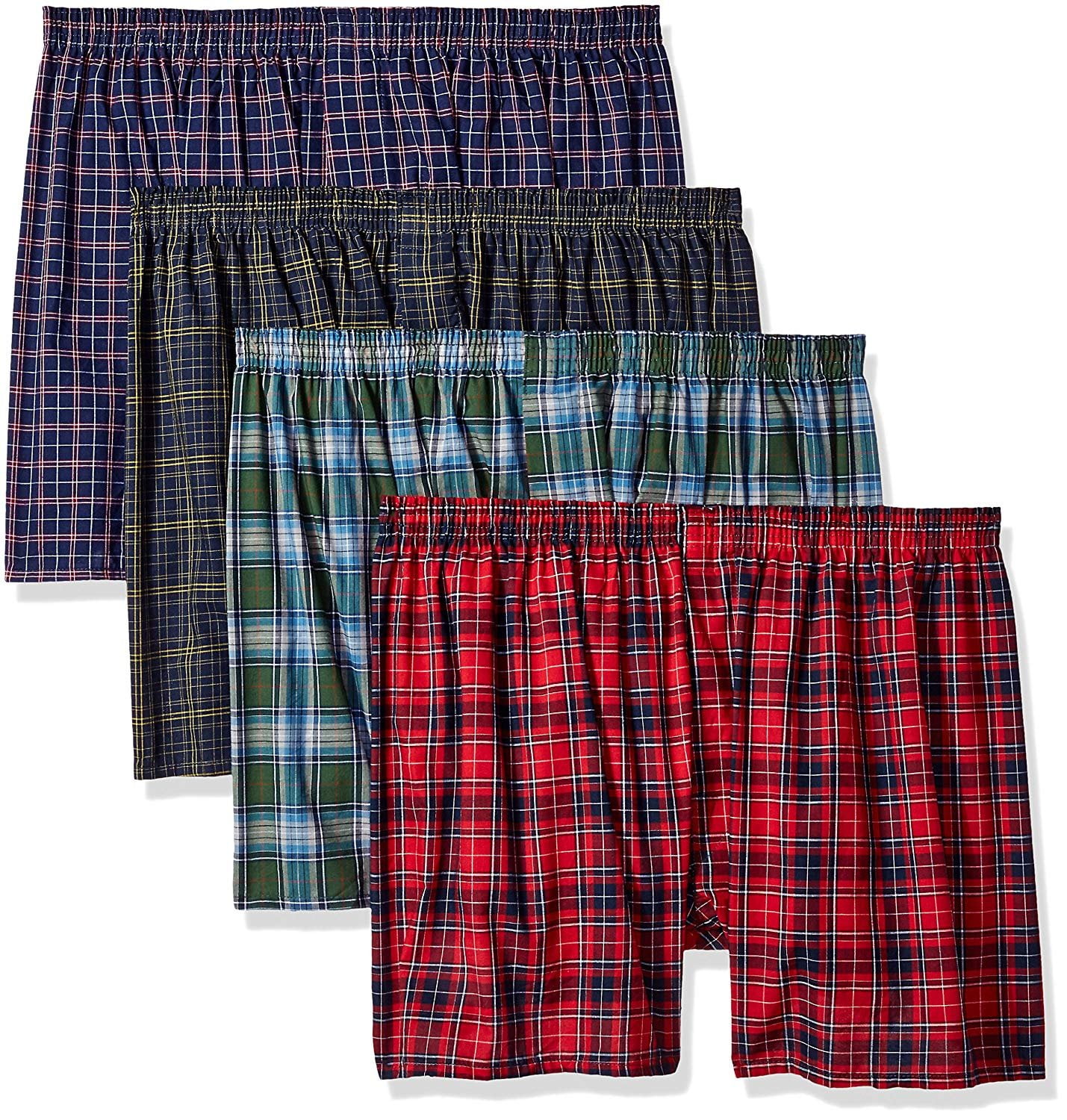 Fruit of the Loom Men's Woven Tartan and Plaid Boxer Multipack XXX ...