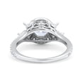 thumbnail image 3 of Halo Floral Wedding Ring Marquise Simulated Cubic Zirconia 925 Sterling Silver Size 9, 3 of 5
