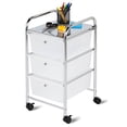 thumbnail image 2 of Honey-Can-Do 3-Drawer Plastic Storage Cart on Wheels,Silver, 2 of 5