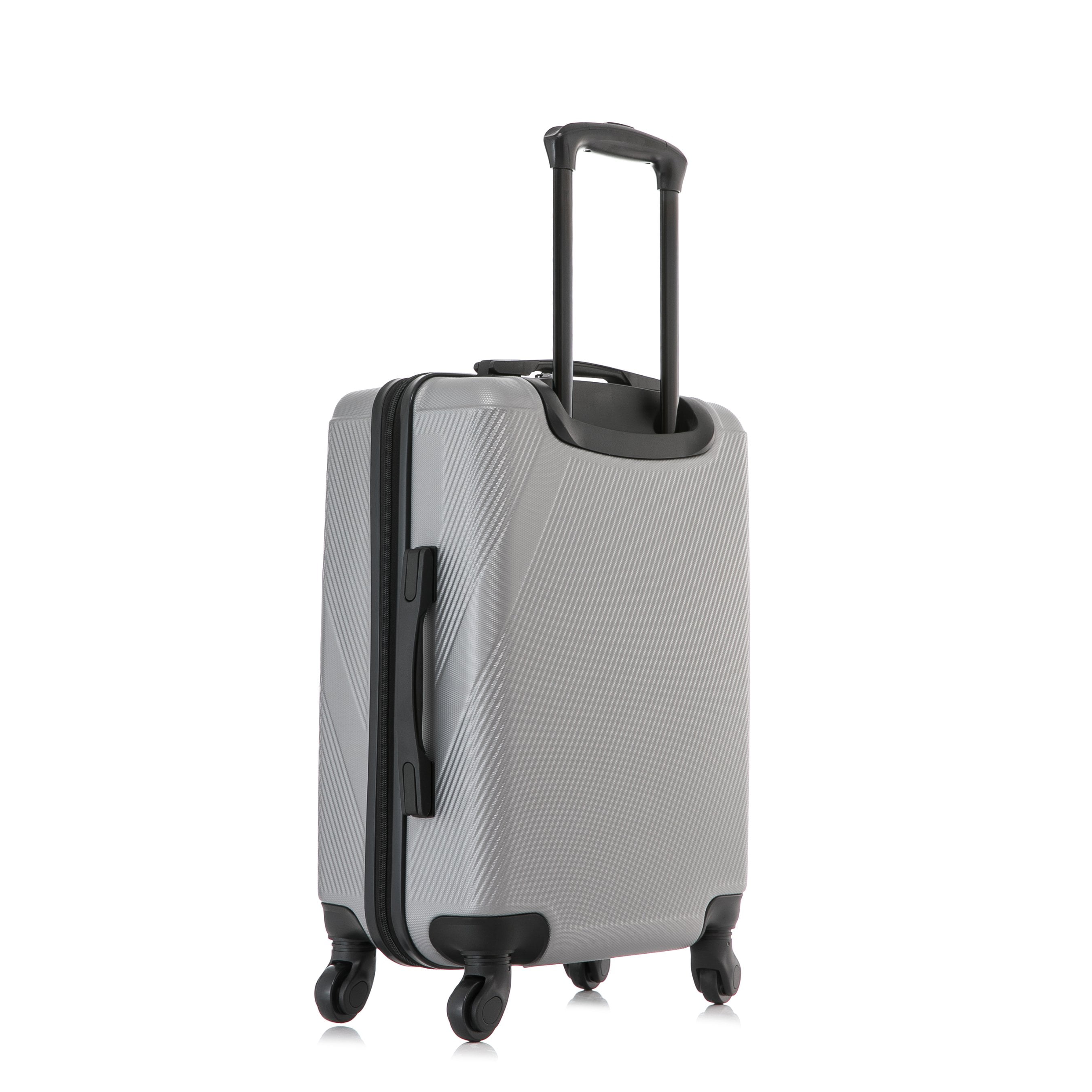 DUKAP Discovery 20" Hardside Lightweight Luggage with Spinner Wheels, Handle and Trolley, Silver