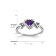 thumbnail image 4 of 2/5 Carat (Ctw) Amethyst Heart Promise Ring in 14K White Gold, 4 of 5