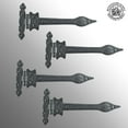 thumbnail image 2 of Renovators Supply Strap Hinge 9" Black Wrought Iron Spear Tip Flush Mount Heavy Duty Strap Gate and Door Hinges w/Hardware Pack of 4, 2 of 11