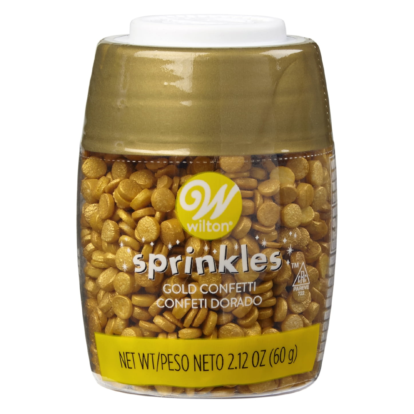 Wilton Confetti Sprinkles, Gold, 2.12oz