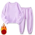 thumbnail image 2 of KYAIGUO Baby Boy Girl Sweatshirt Sweatsuits Outfits Toddler Kids Pullover Sweatshirt Pants Set Long Sleeve Winter Solid Color 2PCS Fall Winter Outfits Set for 1-12Y, 2 of 5