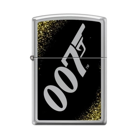 Zippo Lighter -for James Bond 007 Goldfinger Glitter High Polish Chrome #Z5357