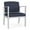 Batik Blue, variant on Amherst Steel Reception Waiting Oversize Guest Chair / Silver Steel / Navy Blue