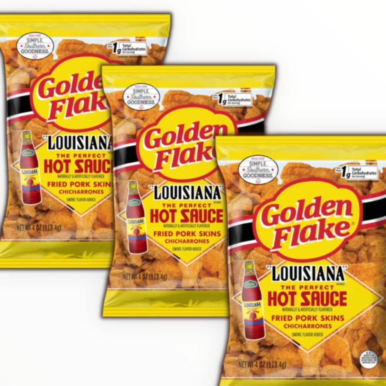 Golden Flake Pork Cracklin Strips, Mildly Seasoned with Red Pepper, Zero  Carb Snack, 3.5 oz. (6 Bags) - Walmart.com