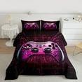 thumbnail image 2 of jejeloiu Gaming Full Size Comforter Sets,Pink Gamepad Controller Bedding Comforter Set,Modern Video Game Bedding Sets For Boy,Microfiber Room Decor Reversible,3-Piece, 2 of 8