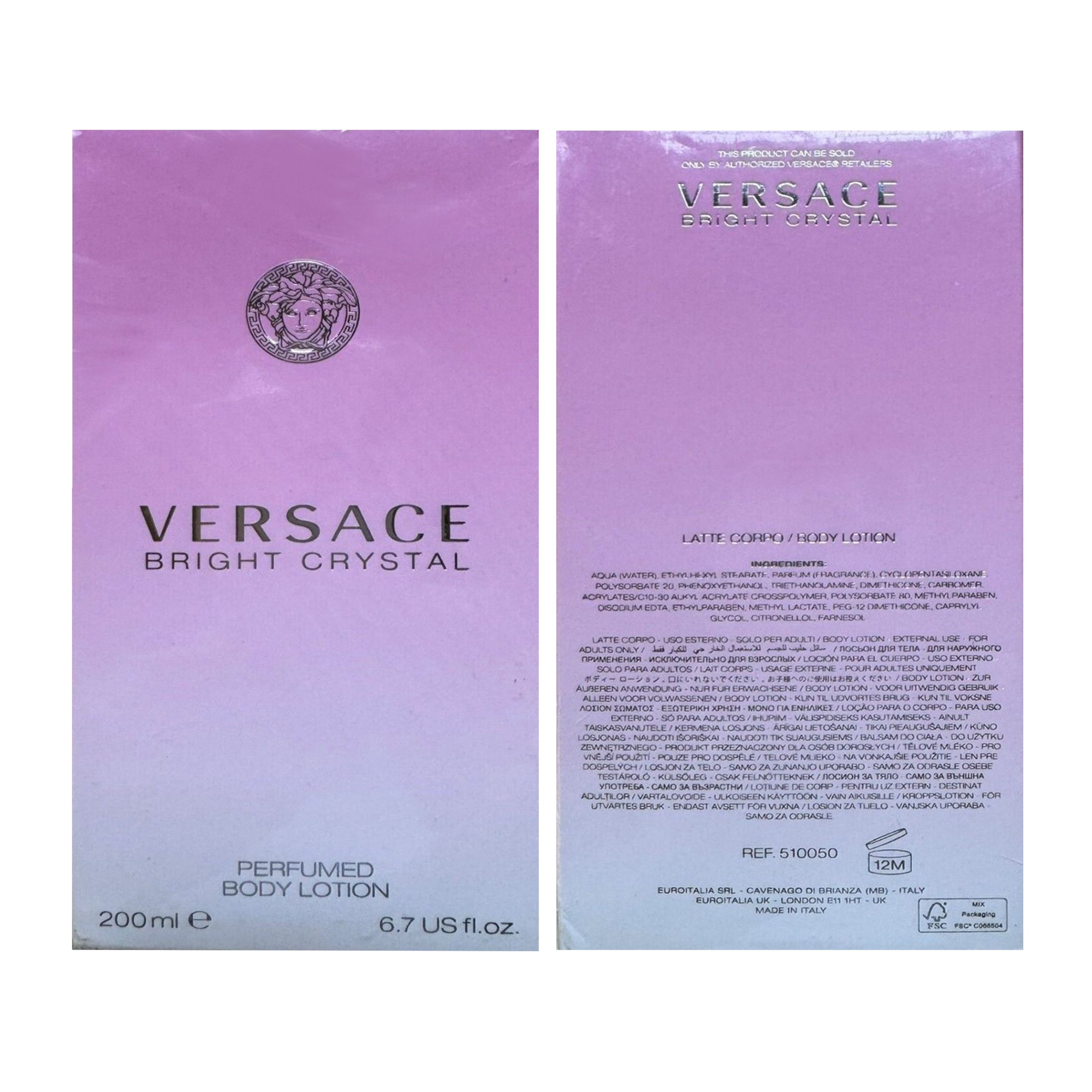 Versace Bright Crystal Perfumed Body Lotion 6.7 oz