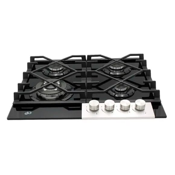 Parrilla De Gas Empotrable EB Tecnica 4 Quemadores Vidrio Templado Eb-485bl