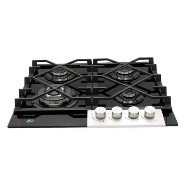 Parrilla De Gas Empotrable EB Tecnica 4 Quemadores Vidrio Templado Eb-485bl