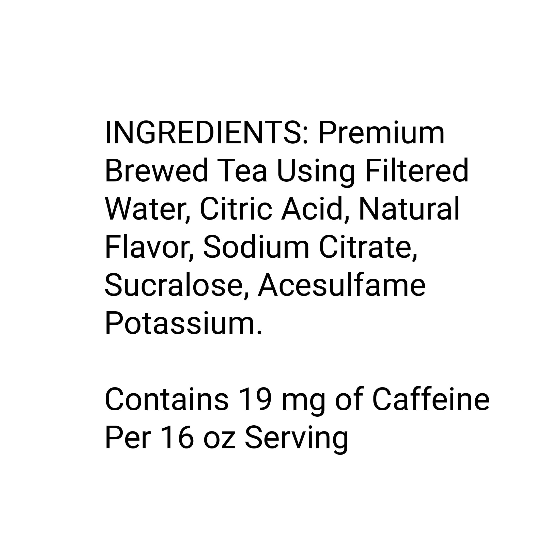 Galliker's Naturally Caffeinated Peach Zero Calorie Iced Tea Pint