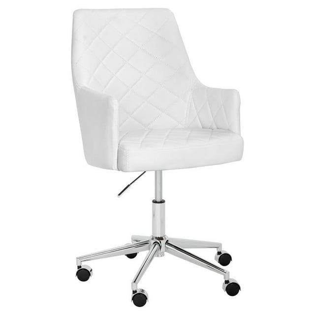 Sunpan Chase 17-21" Transitional Faux Leather Office Chair in White
