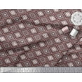 thumbnail image 3 of Soimoi Brown Poly Georgette Fabric Diamond & Triangle Geometric Fabric Prints By Yard 42 Inch Wide, 3 of 3