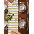 thumbnail image 2 of ERUNPONLY Orange Grey Striped Table Runner - 72 Inch Long Geometric Vertical Stripes White Cotton and Linen Blended Dress Scarves Farmhouse Table Runner for Kitchen Dining, Coffee Table, 16" x 72", 2 of 8