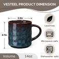 thumbnail image 7 of Vesteel Coffee Cups Set of 4, 14oz Ceramic Mugs Set with Handles, Porcelain Mug for Latte Tea Beer Hot Cocoa, Dishwasher & Microwave Safe, Blackish Green, 7 of 7