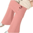 thumbnail image 6 of Women Thermal Leggings Sherpa Fleece Lined Stretch Warm Bell Bottom Flared Long Pants High Waist Winter Jeggings (L, Pink), 6 of 7