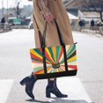 thumbnail image 4 of FORMRS Canvas Laptop Tote Bag for Women with 15.6" Computer Compartments Shoulder Handbag, Colorful Cat, 4 of 7