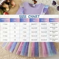 thumbnail image 3 of Spazoro Toddler Girls Princess Dress, Mesh Long Ruffle Sleeve Bow Knot Sequin Rainbow Dresses for Party Purple Size 5 T, 3 of 4