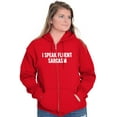 thumbnail image 3 of I Speak Fluent Sarcasm Humor Zip Up Hoodie Men's Women's Brisco Brands X, 3 of 5