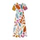 thumbnail image 3 of Puntoco Vestido Midi A La Moda Para Mujer, Estampado Floral, En Capas, Con Doble Bolsillo, Manga Corta, Cuello Redondo, Vestido Colorido Xl,Regalos Para Mujer Joven, 3 of 4