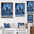 thumbnail image 4 of Designart "Fusion Of Black And Blue Breakdance I" Dance Floater Framed Wall Art Prints, 4 of 5