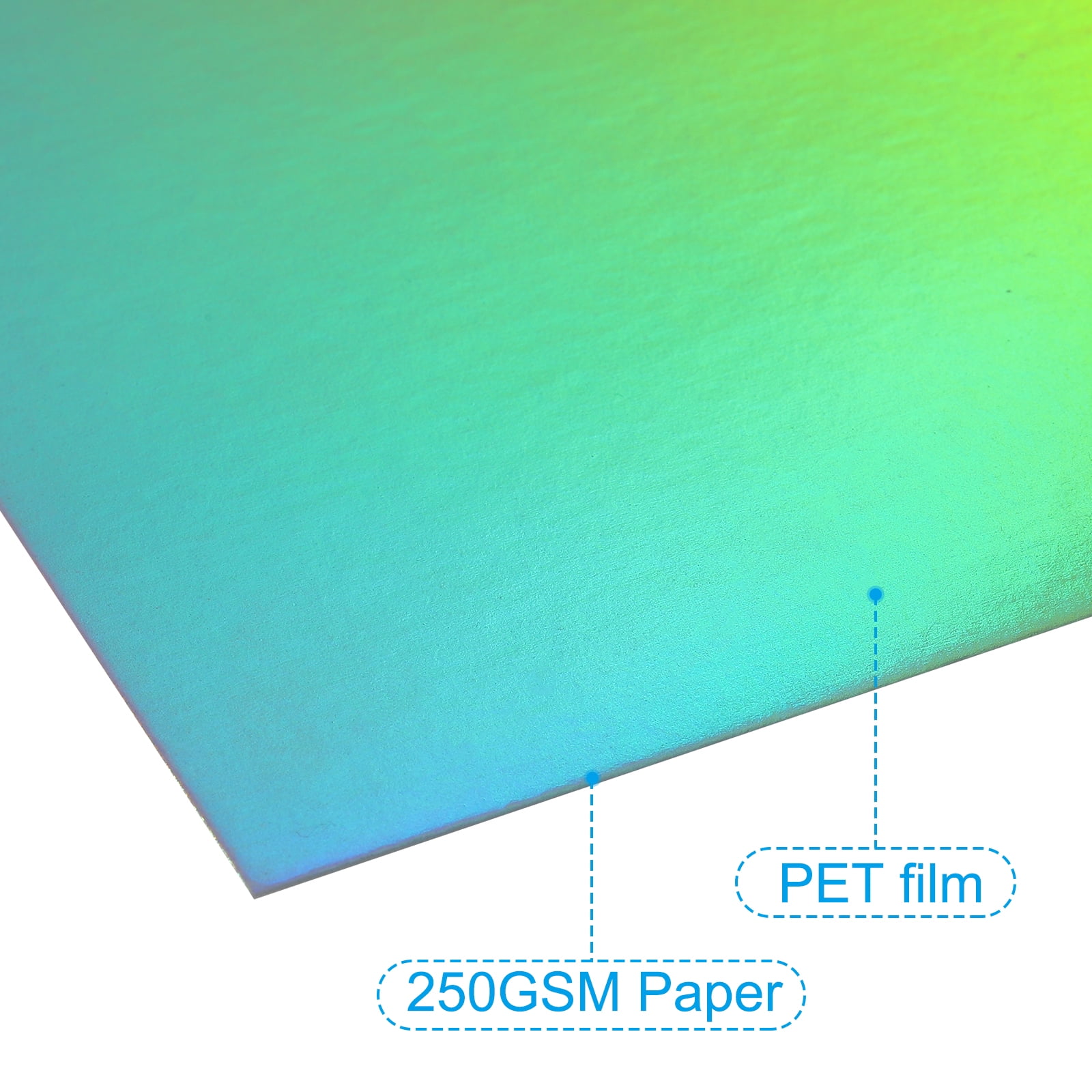 Uxcell 12"x12" Metallic Mirror Board Sheets, 20 Pack 10 Colors Cardstock Foil Board Reflective Sheet 250gsm