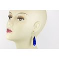 thumbnail image 4 of Sterling Silver Lapis Lazuli Earrings Large Long Smooth Teardrops Blue Pyrite Flecks Drops Designed for Adult Women, 4 of 5