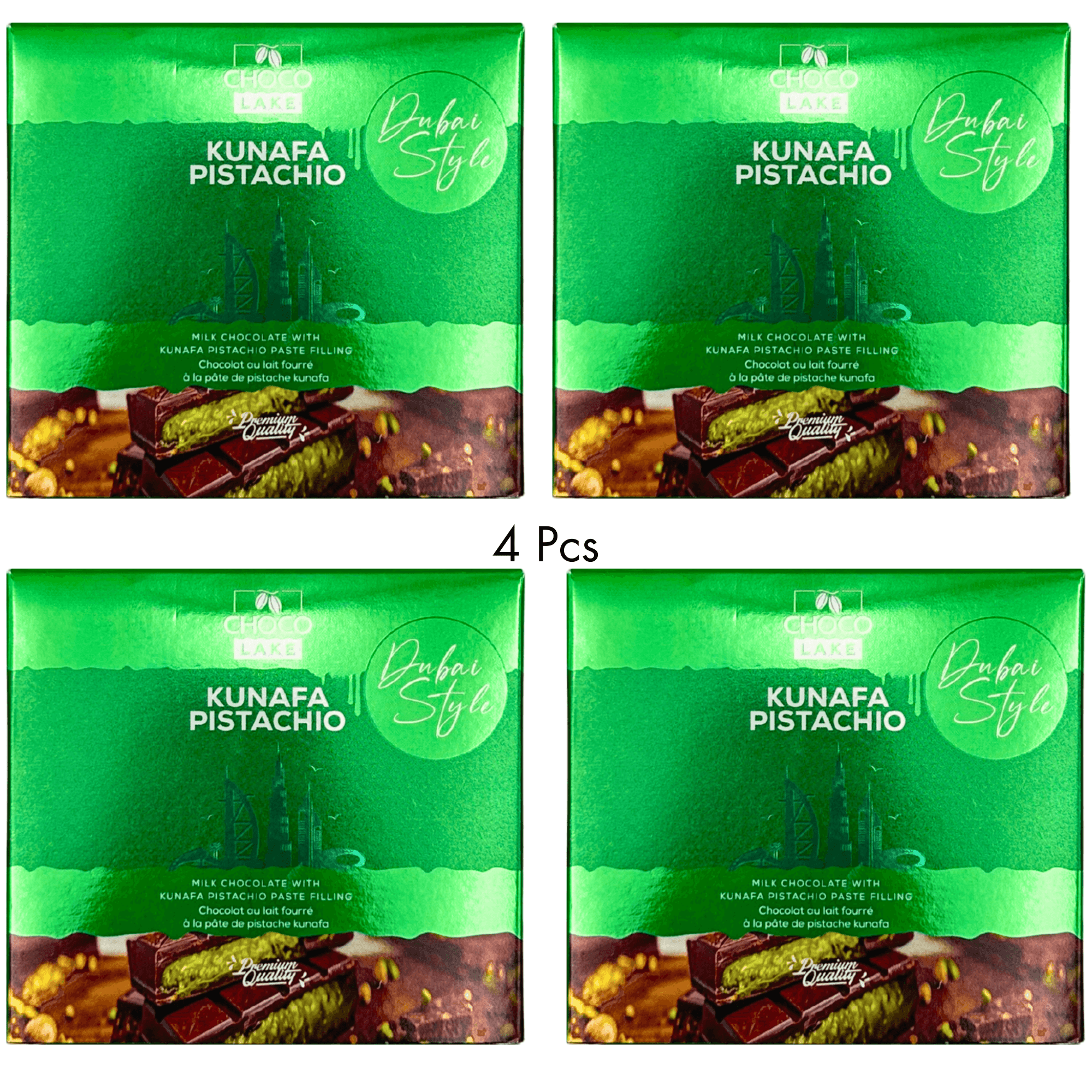 DUBAI STYLE CHOCOLATE - CHOCO LAKE KUNAFA PISTACHIO 80g (Pcs-4