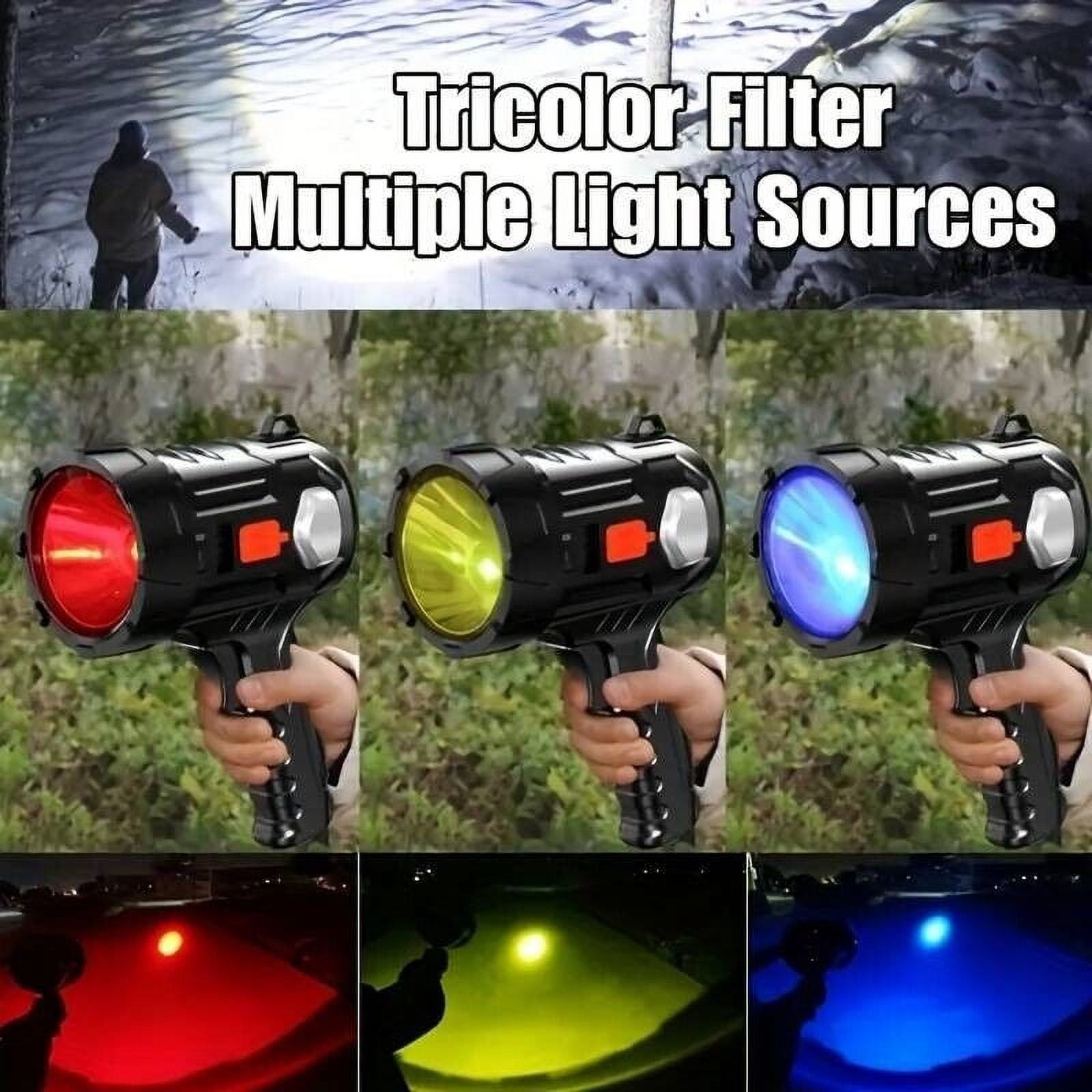 300000LM Solar/USB Rechargeable LED Spotlight Flashlight Searchlight Handheld