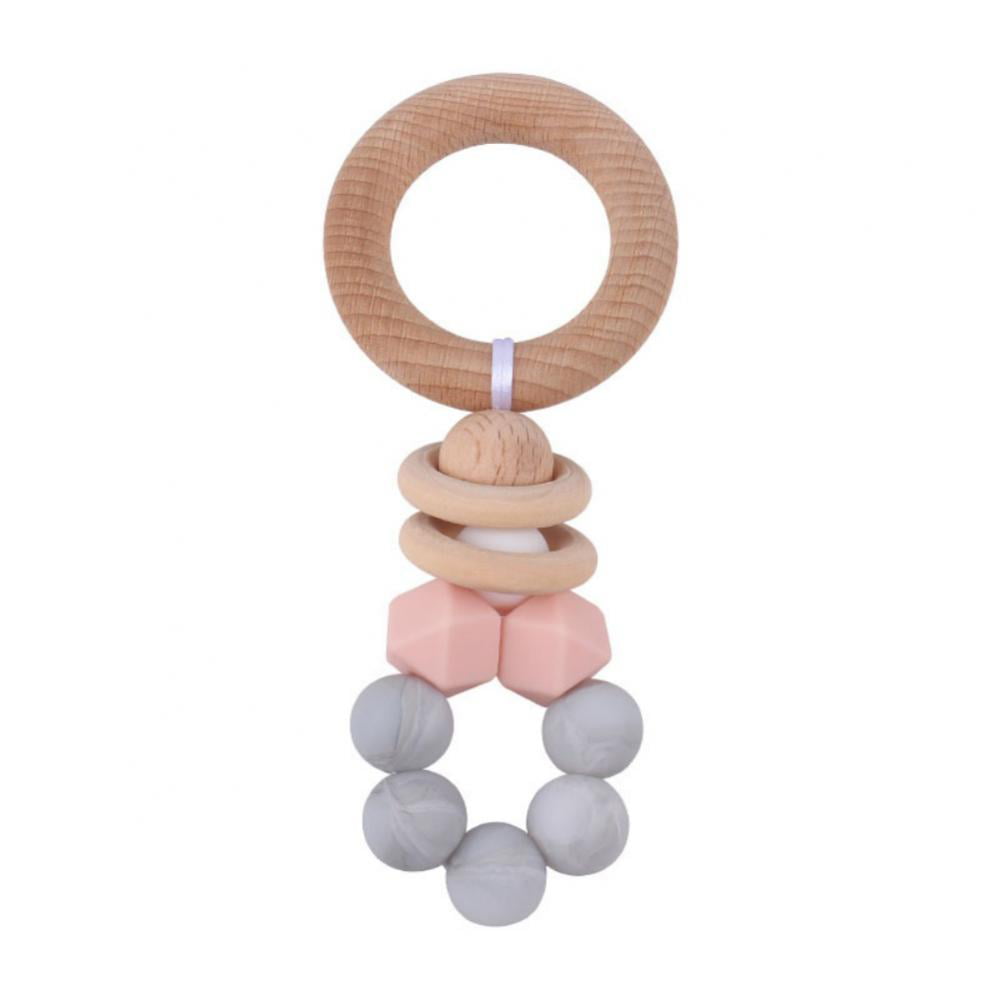 Silicone Beads Beech Elephant Car Teether Baby Teething Activity Play Gym Toys 