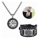 thumbnail image 3 of Collar Vegvisir Con Brújula De Runas Acero Inoxidab Belug, Plata Negro, 3 of 5