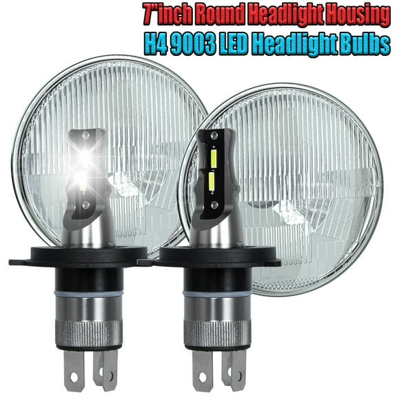 HMCYCI Pair 7" Inch Round LED Headlights High Low Beam for 1967-1981 Chevy Camaro