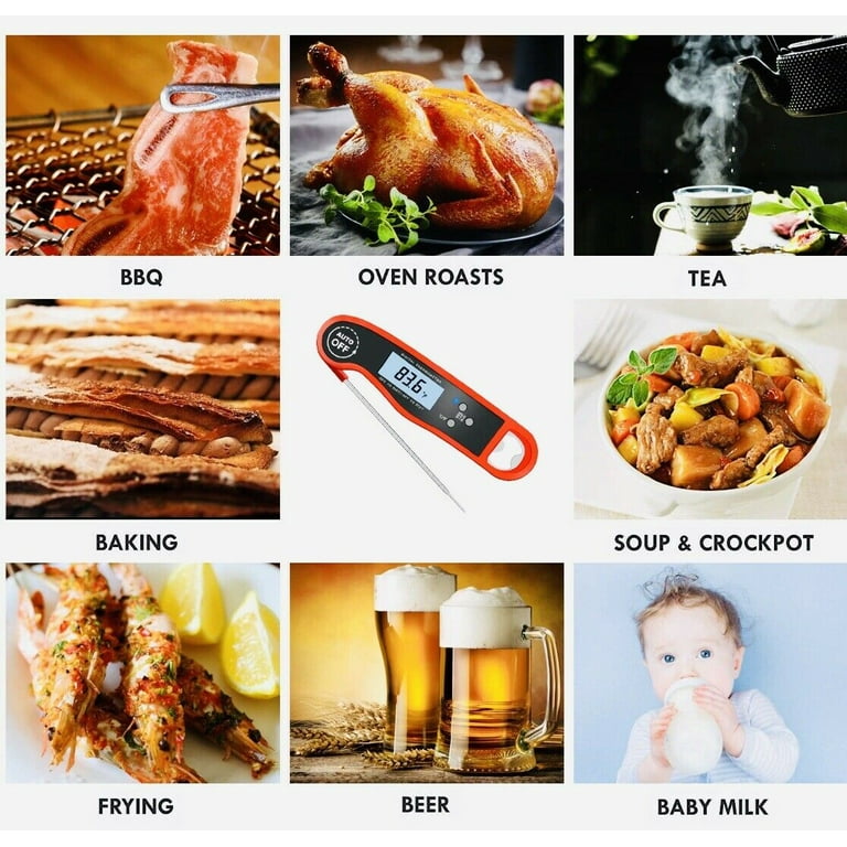 Kizen Meat Instant Read Thermometer - Best Waterproof Alarm