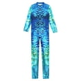 thumbnail image 3 of vastwit Girls Gymnastic Leotard One Piece Full Cover Unitard Athletic Bodysuit Dancewear Blue 145-150/L, 3 of 7