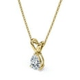 thumbnail image 5 of Certified Captivating 1 Carat Teardrop Moissanite Pendant Necklace In 18K Yellow Gold Plating Over Silver, 5 of 5