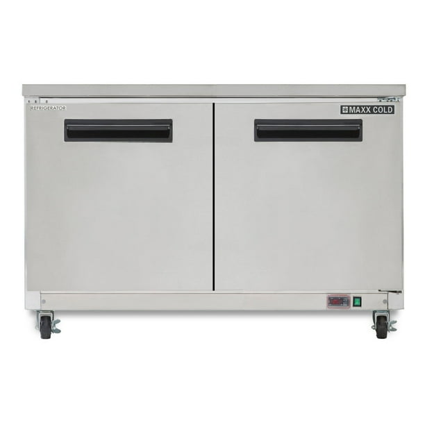 Maxx Cold Réfrigérateur sous Comptoir Double Porte 48.3", Capacité de 12 Pi3, en Acier Inoxydable