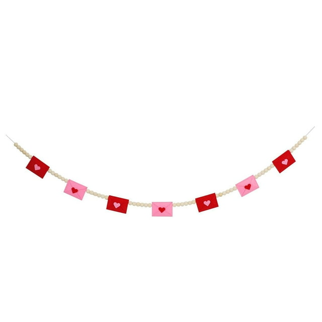 Décorations Rétro de la Saint-Valentin Enveloppes avec Perles en Bois Couronnes Florales Rouges et pour la Saint-Valentin à la Ferme Adaptées pour Décorations de Mariage et d'Anniversaire