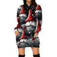 thumbnail image 2 of Women's Winter Dresses Fashion Women Christmas Prints Letter Print Hooded Pockets Sweatshirt Dress, Fall and Winter Comfortable Dress with Festive Design,Black,L, 2 of 5