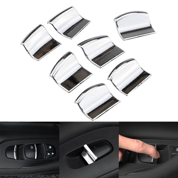 Silver Car Glass Lift Button Sequins for SUV Models 2014-2022
