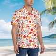 thumbnail image 3 of Sikiie Hello Autumn Maple Leaf Print Men's Hawaiian Shirt, Summer Beach Button Pocket Short Sleeve T-Shirt,3X-Large, 3 of 7