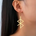thumbnail image 6 of EOEMY Likgreat Geometry Stainless Steel Drop Earrings For Women Gold Color Viking Rune, 6 of 9